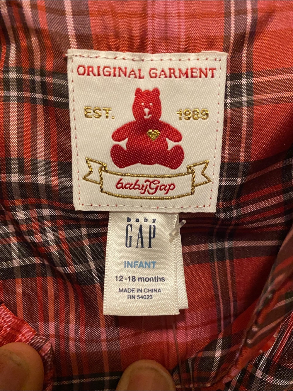 Baby Gap Reddish Pink Plaid Short-Sleeve Party Dress - Picture 3 of 14